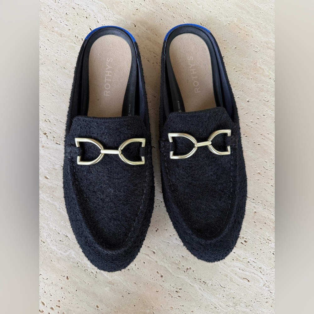 Rothy’s The Double Bit Loafer Mule with gold hardware 8 - Picture 2 of 6